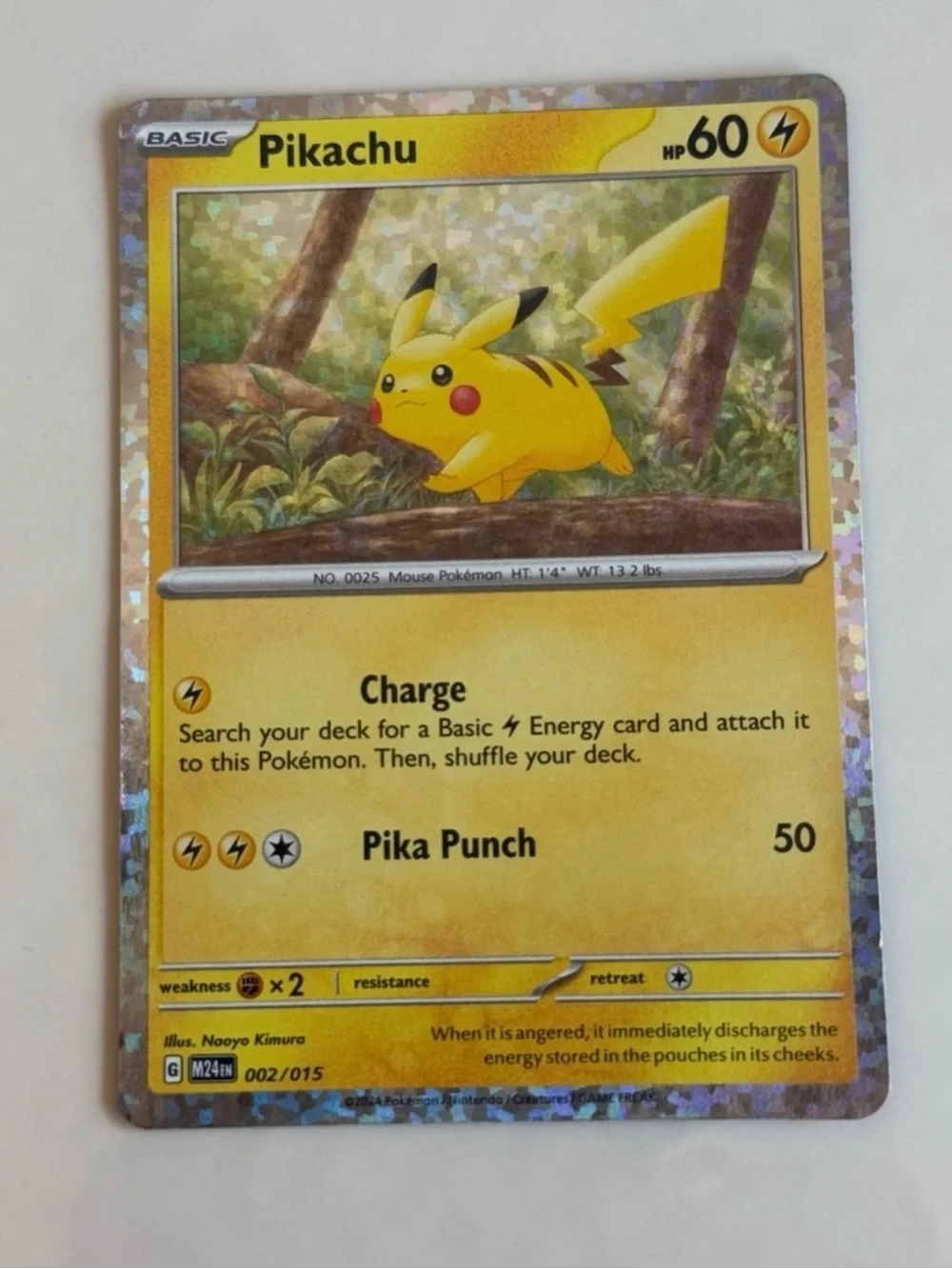Pikachu 002/015 McDonald's 2024 Holo Pokémon Card - Rare Chase